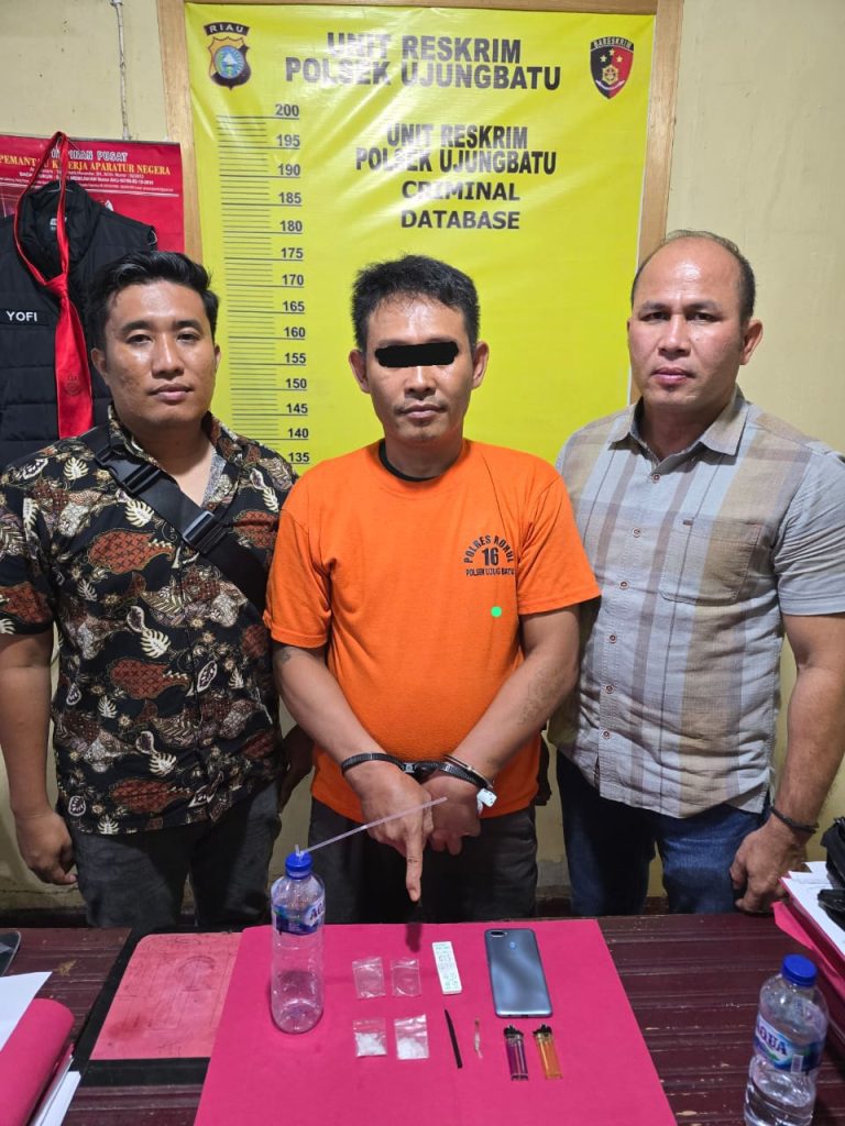 Polsek Ujung Batu Tangkap Bandar Narkoba, 4,80 Gram Sabu Disita